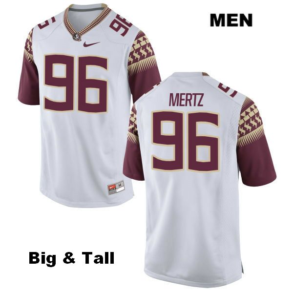 Men's NCAA Nike Florida State Seminoles #96 Jt Mertz College Big & Tall White Stitched Authentic Football Jersey JZH1269EJ